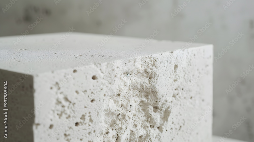 Poster intriguing macro view of a simplistic podium made from gypsum ai generated illustration