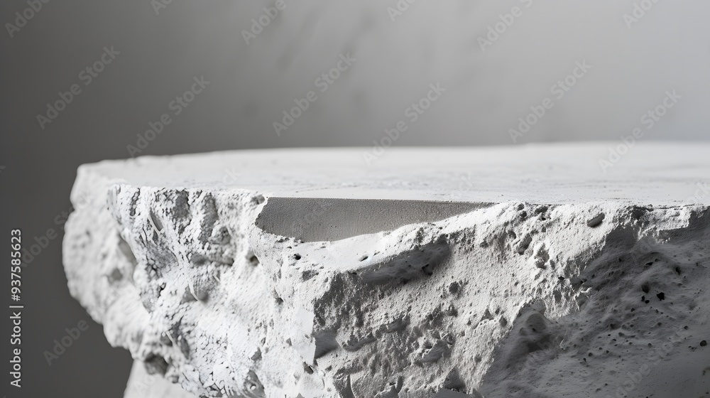 Aufkleber intriguing macro view of a simplistic podium made from gypsum ai generated illustration