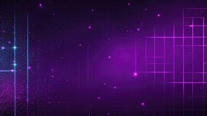 Obraz premium Abstract dark Pink digital background with sparkling blue light particles form into lines