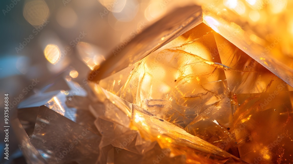 Poster light reflection on a crystal object to form an abstract minimalist background ai generated illustra