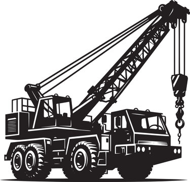 recommend clip art: Crane heavy construction equipment silhouette vector illustration isolated on a white background