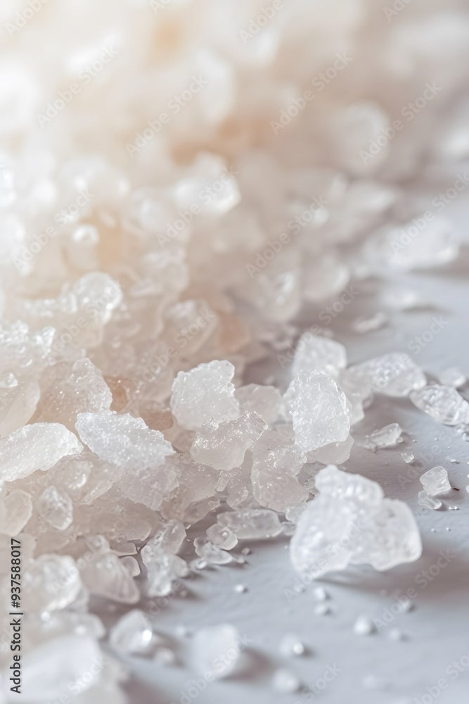 Poster macro capture of grains of salt in a minimalistic design ai generated illustration