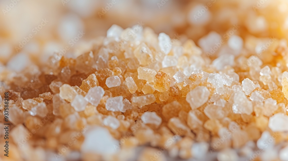 Poster macro capture of grains of salt in a minimalistic design ai generated illustration