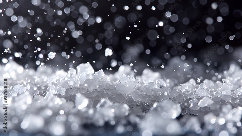 Poster macro capture of grains of salt in a minimalistic design ai generated illustration