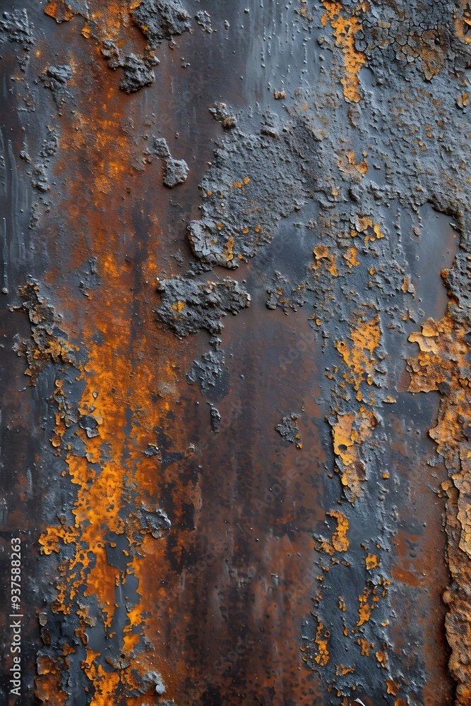 Poster macro close up of rusting metal texture for a minimalistic abstract background ai generated illustra