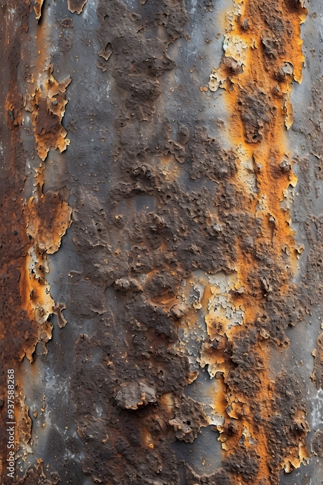Poster macro close up of rusting metal texture for a minimalistic abstract background ai generated illustra