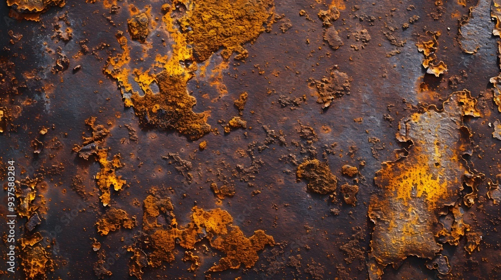 Poster macro close up of rusting metal texture for a minimalistic abstract background ai generated illustra