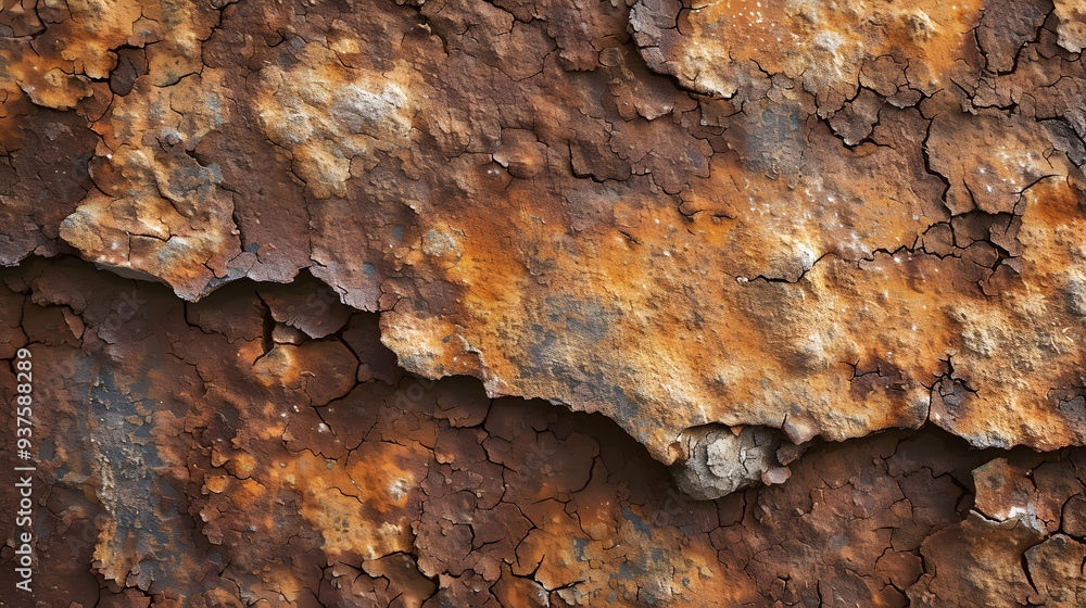 Poster macro close up of rusting metal texture for a minimalistic abstract background ai generated illustra