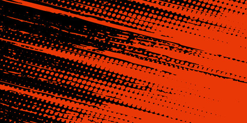 Abstract speed lines style orange color halftone banner design template. Vector illustration. modern halftone grunge vector sport arts