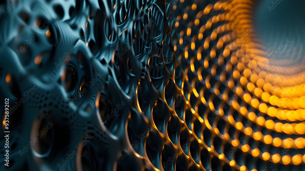 Poster macro lens view of an abstract pattern in a minimalist style ai generated illustration