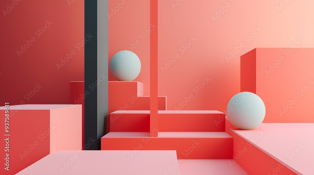 Poster macro perspective of abstract geometric shapes against a minimalist environment ai generated illustr