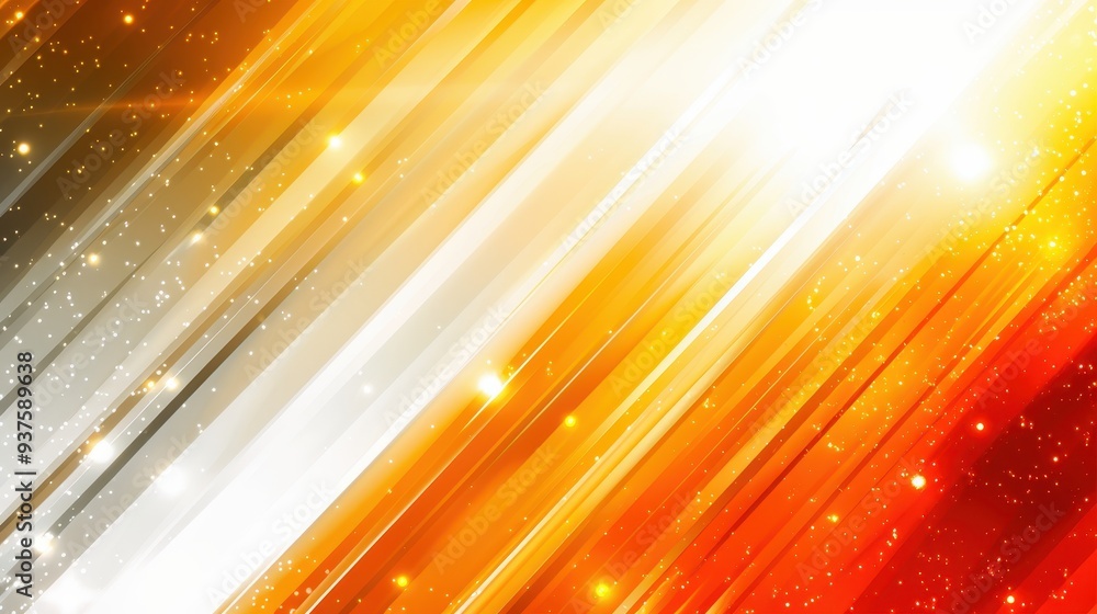 Poster cosmic firestorm: abstract streaks of fiery orange and white clash against a backdrop of sparkling s