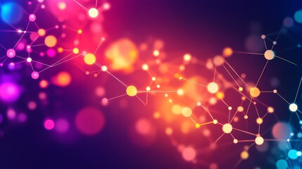 Abstract Network Connection with Glowing Nodes.