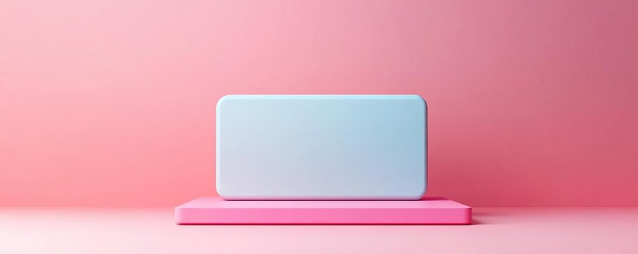 Minimalist 3D display with a rectangular podium and clean edges, modern showcase, subtle elegance