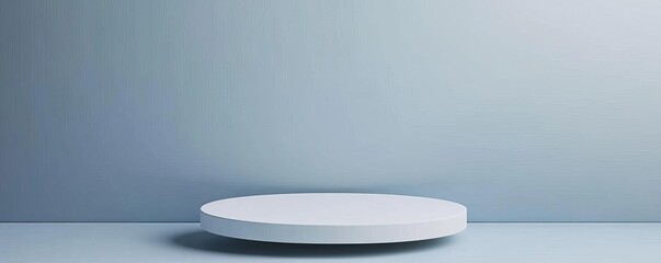 Floating 3D stage with a minimalist podium and gentle shadows, clean platform, elegant simplicity