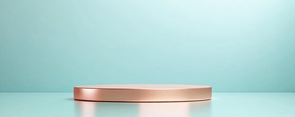 Floating 3D podium with gentle reflections and subtle shadows, minimalist design, modern focus
