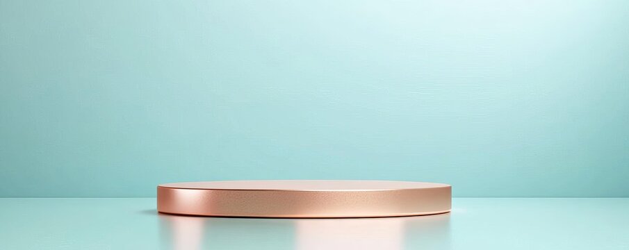 Floating 3D podium with gentle reflections and subtle shadows, minimalist design, modern focus