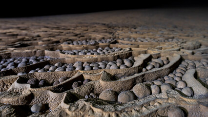 Cave pearls are a speleothem, cave formation, in Son Doong cave, largest cave of the world, located...