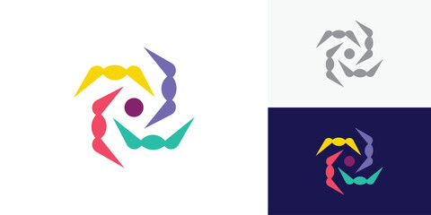 Modern people and community human logo vector design template. People creative logo design concept.