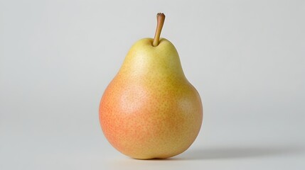 Single ripe pear on white background organic fresh food
