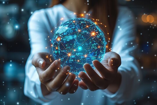 Doctor hold medical AI data global network connection cyber Smart AI Innovation Science and technology Intelligent medical technology develop health insurance