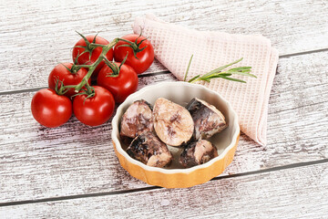 Pieces of canned tuna fish