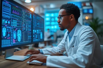Doctor using technology document management on computer system management for cardiologist Specialist in treating heart disease for treatment in hospital , DMS document management concept