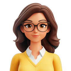 Business woman in a 3d cartoon style.