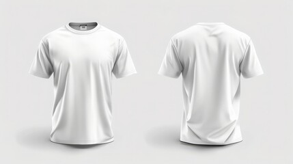 white men T-shirt template , invisible model body T-shirt , empty crewneck shirt template , T-shirt front and back view