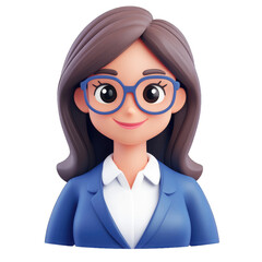 Business woman in a 3d cartoon style.