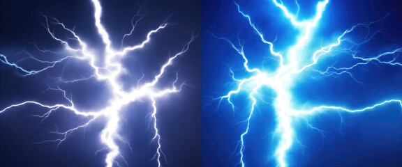 Fototapeta premium Hot White and cold blue electrical lightning background