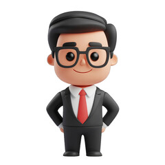 Businessman in a 3d cartoon style. 3d object.