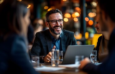 Happy business team of multiethnic people having a meeting in the office