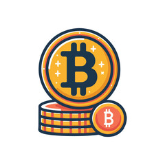 Bitcoin logo and vector illustration.