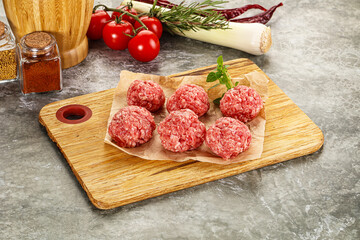 Raw beef meatball minced meat