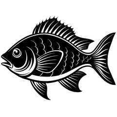 bream fish silhouette Vector SVG
