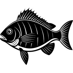 bream fish silhouette Vector SVG