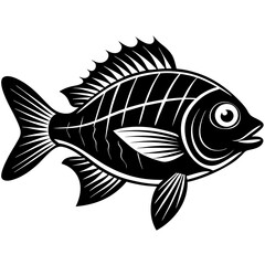 bream fish silhouette Vector SVG