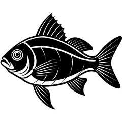 bream fish silhouette Vector SVG