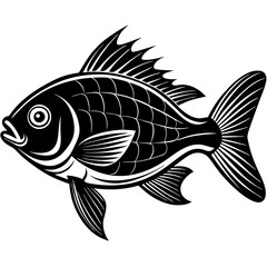 bream fish silhouette Vector SVG