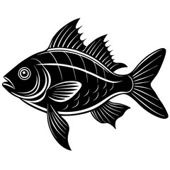 bream fish silhouette Vector SVG
