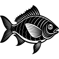 bream fish silhouette Vector SVG