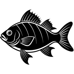 bream fish silhouette Vector SVG