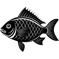 bream fish silhouette Vector SVG