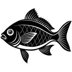 bream fish silhouette Vector SVG
