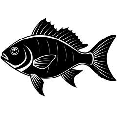 bream fish silhouette Vector SVG