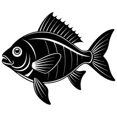 bream fish silhouette Vector SVG