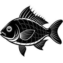 bream fish silhouette Vector SVG