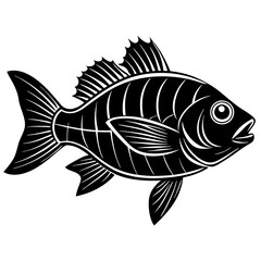 bream fish silhouette Vector SVG