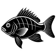 bream fish silhouette Vector SVG